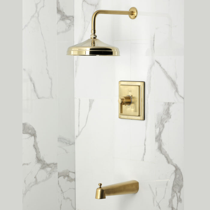 Kingston Sona KB6147NDL - NuvoFusion Single-Handle Pressure Balanced Tub and Shower Faucet, Brushed Brass