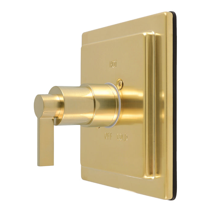 Kingston NuvoFusion KB6147NDLE Single-Handle Pressure Balanced Shower Valve Trim Kit, Brushed Brass