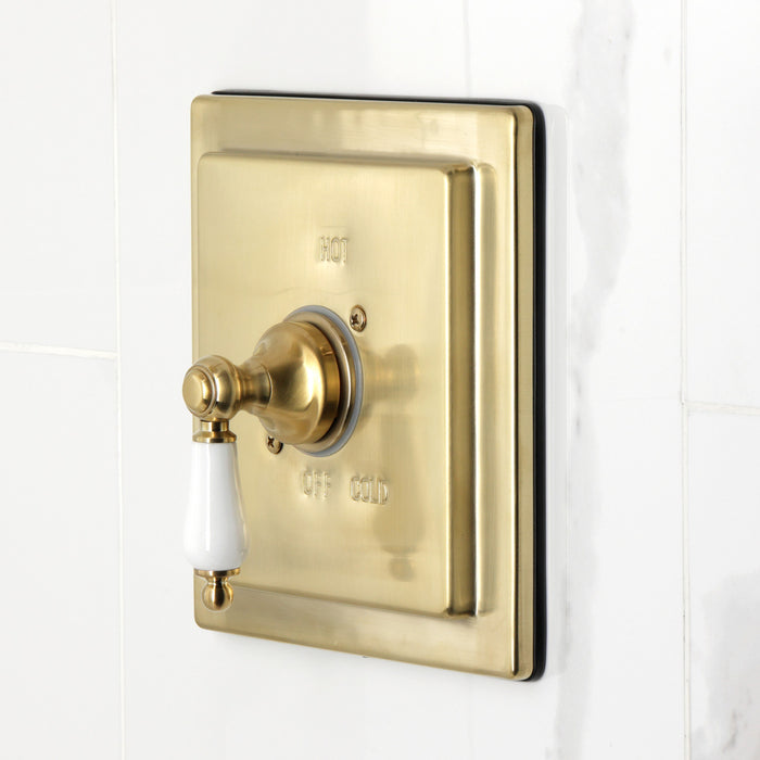 Kingston Tulare KB6147PL - Demure Single-Handle Pressure Balanced Tub and Shower Faucet, Brushed Brass