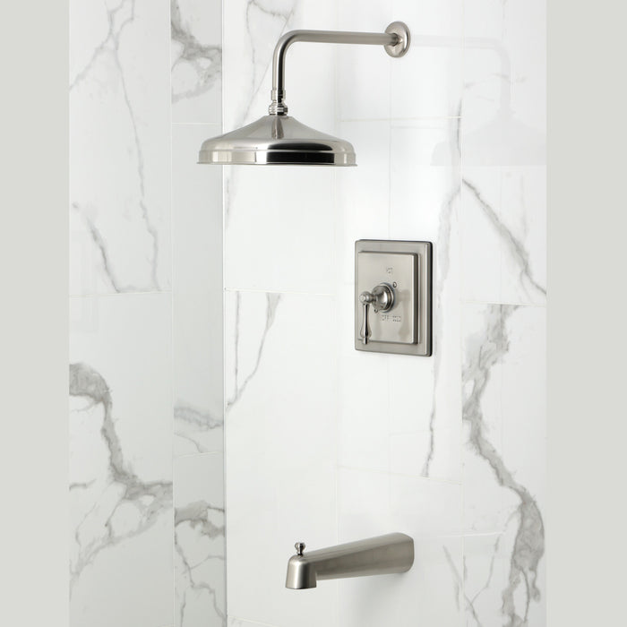 Kingston Tulare KB6148AL - Revival Single-Handle Pressure Balanced Tub and Shower Faucet, Brushed Nickel