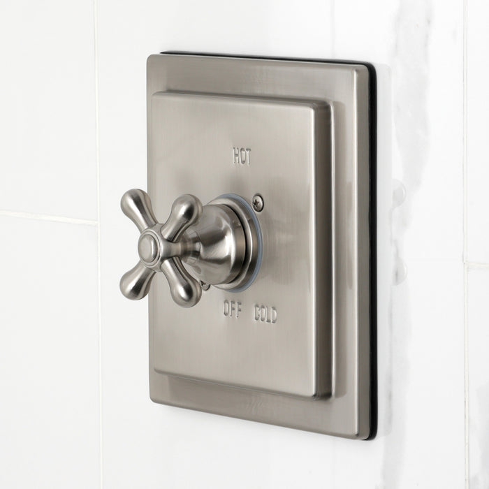 Kingston Tulare KB6148AX - Revival Single-Handle Pressure Balanced Tub and Shower Faucet, Brushed Nickel