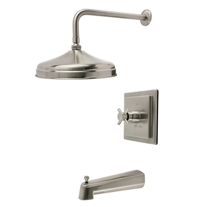 Kingston Concord KB6148DX Single-Handle Pressure Balanced Tub and Shower Faucet, Brushed Nickel