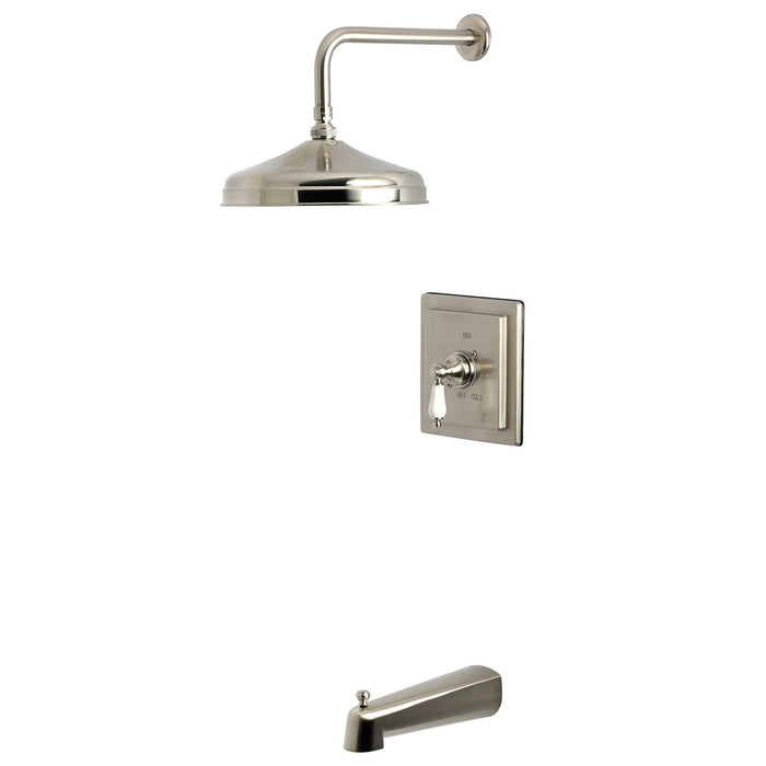 Kingston Tulare KB6148PL - Demure Single-Handle Pressure Balanced Tub and Shower Faucet, Brushed Nickel