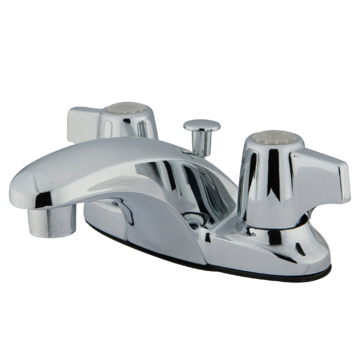 Kingston Magellan KB620B Double-Handle 3-Hole Deck Mount 4-Inch Centerset Bathroom Faucet with Pop-Up Drain, Polished Chrome