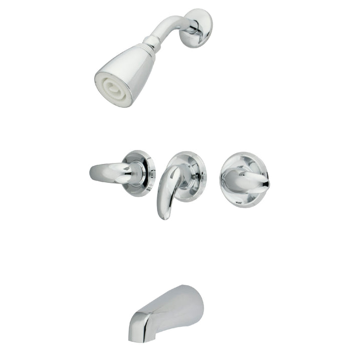 Kingston Tulare KB6231LL - Legacy Triple-Handle Tub and Shower Faucet, Polished Chrome