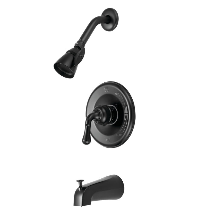 Kingston Tulare KB630 - Magellan Single-Handle Pressure Balanced Tub and Shower Faucet, Matte Black
