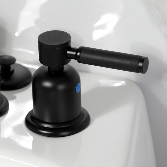 Kingston Sona KB6320DKL - Kaiser Three-Handle Deck Mount Vertical Spray Bidet Faucet with Brass Pop-Up, Matte Black