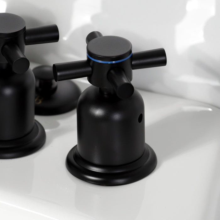 Kingston Sona KB6320DX - Concord Three-Handle Deck Mount Vertical Spray Bidet Faucet with Brass Pop-Up, Matte Black