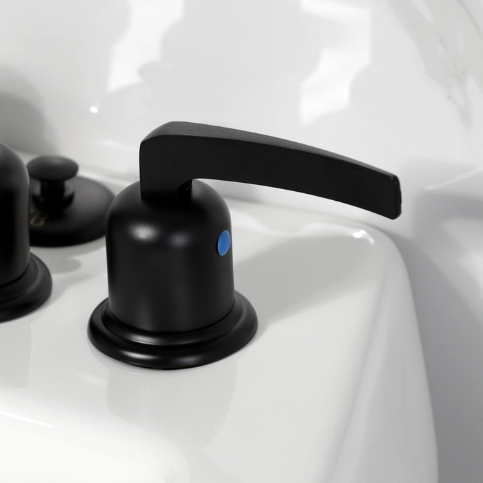 Kingston Tulare KB6320EFL - Centurion Three-Handle Deck Mount Vertical Spray Bidet Faucet with Brass Pop-Up, Matte Black