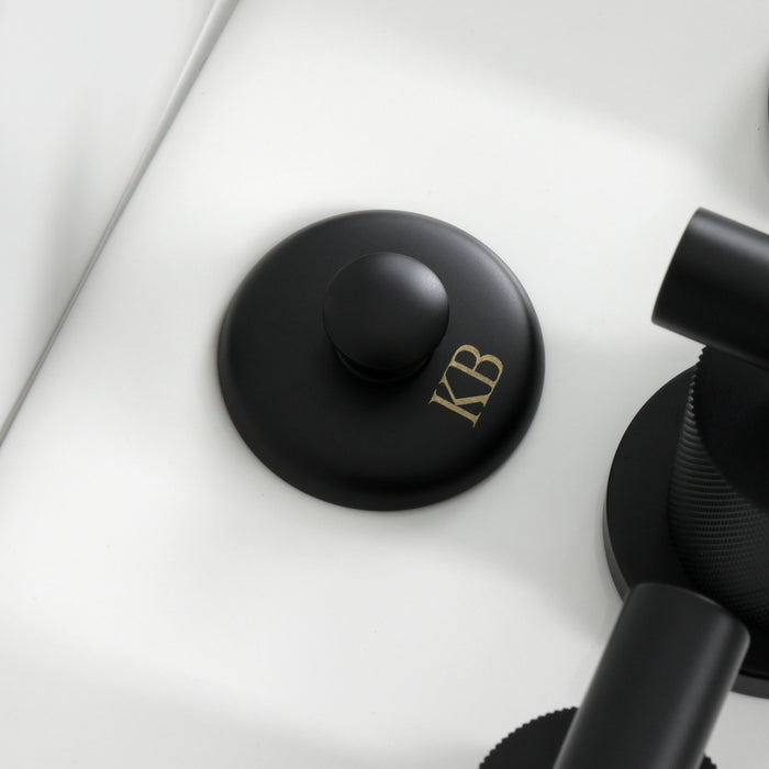 Convergent KB6320KNL Three-Handle Deck Mount Bidet Faucet with Knurled Handle and Brass Pop-Up, Matte Black