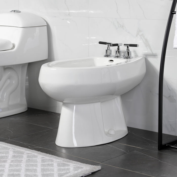 Kingston Sona KB6321CKL - Kaiser Three-Handle Deck Mount Vertical Spray Bidet Faucet with Brass Pop-Up, Polished Chrome