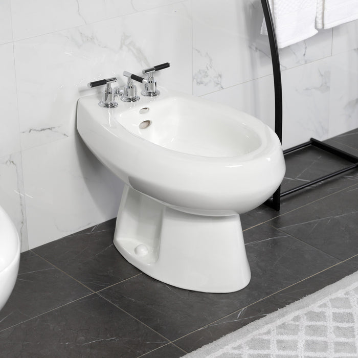 Kingston Sona KB6321CKL - Kaiser Three-Handle Deck Mount Vertical Spray Bidet Faucet with Brass Pop-Up, Polished Chrome