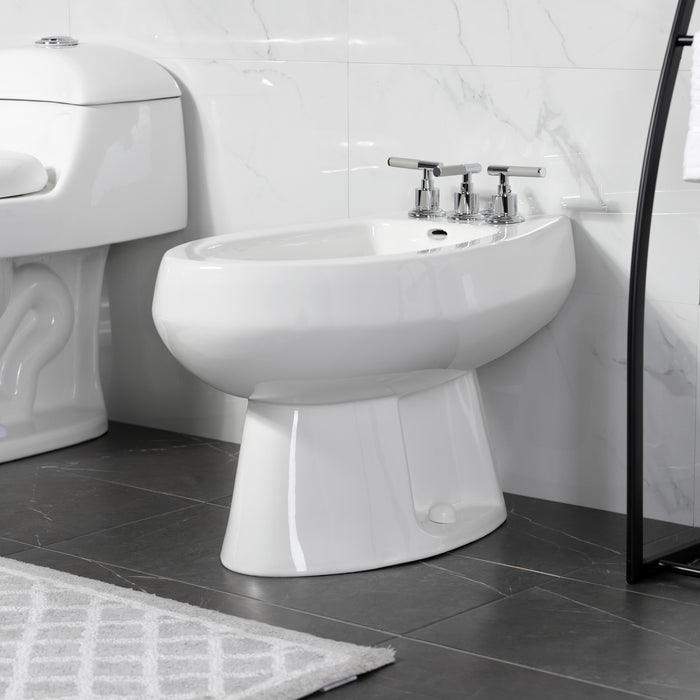 Kingston Sona KB6321CKL - Kaiser Three-Handle Deck Mount Vertical Spray Bidet Faucet with Brass Pop-Up, Polished Chrome