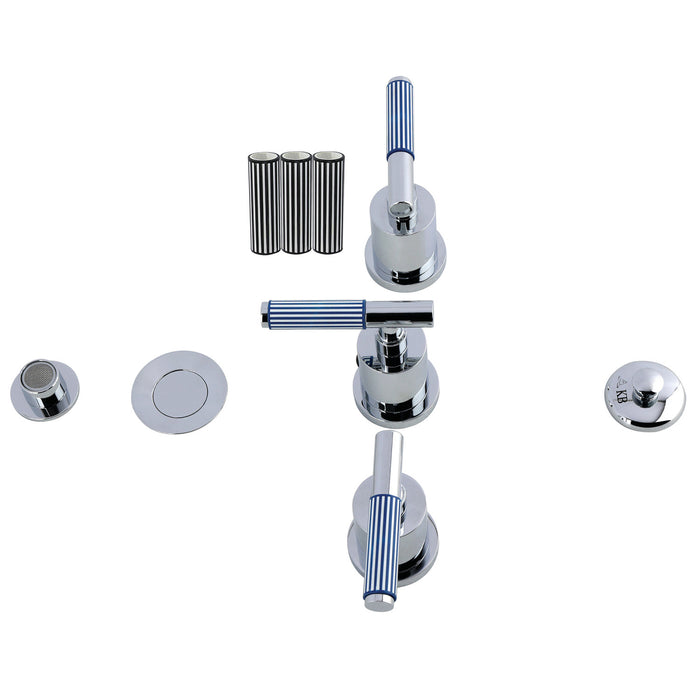 Kingston Sona KB6321KPS - Verona Three-Handle Bidet Faucet with Knurled Handle and Brass Pop-Up, Polished Chrome