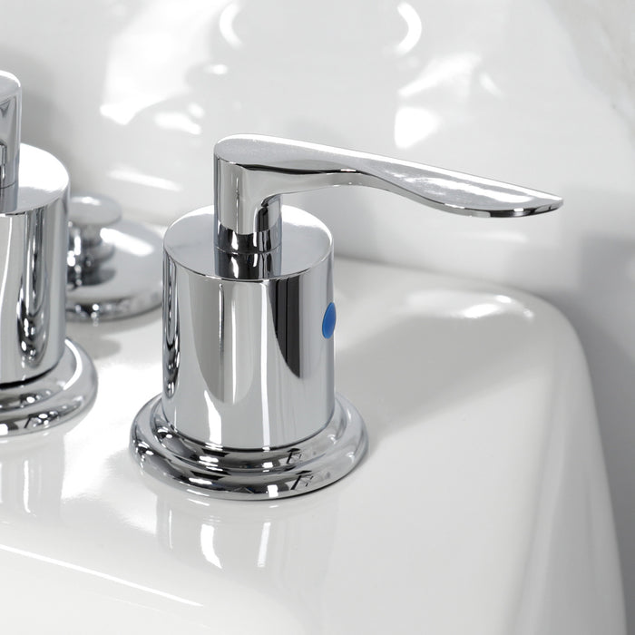 Serena KB6321SVL Three-Handle Deck Mount Vertical Spray Bidet Faucet with Brass Pop-Up, Polished Chrome