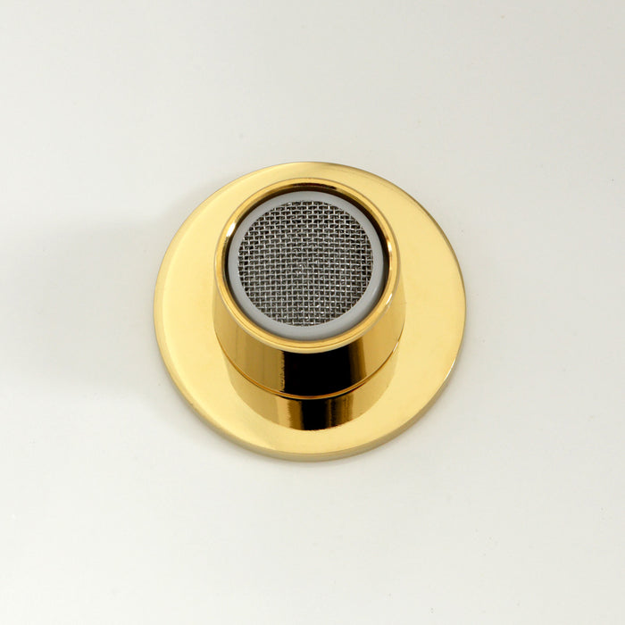 Convergent KB6322KNL Three-Handle Deck Mount Bidet Faucet with Knurled Handle and Brass Pop-Up, Polished Brass