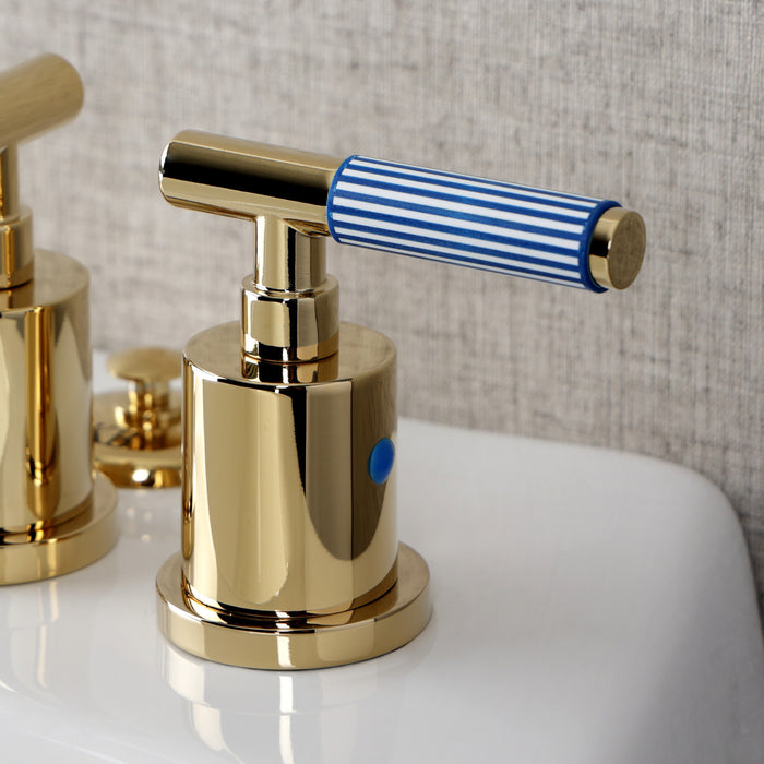 Kingston Sona KB6322KPS - Verona Three-Handle Bidet Faucet with Knurled Handle and Brass Pop-Up, Polished Brass
