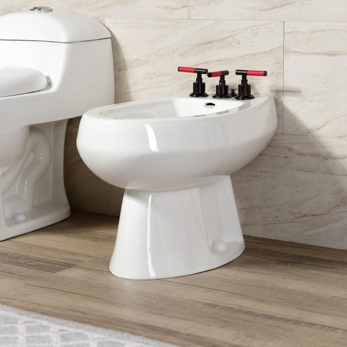 Kingston Sona KB6325CKL - Kaiser Three-Handle Deck Mount Vertical Spray Bidet Faucet with Brass Pop-Up, Oil Rubbed Bronze