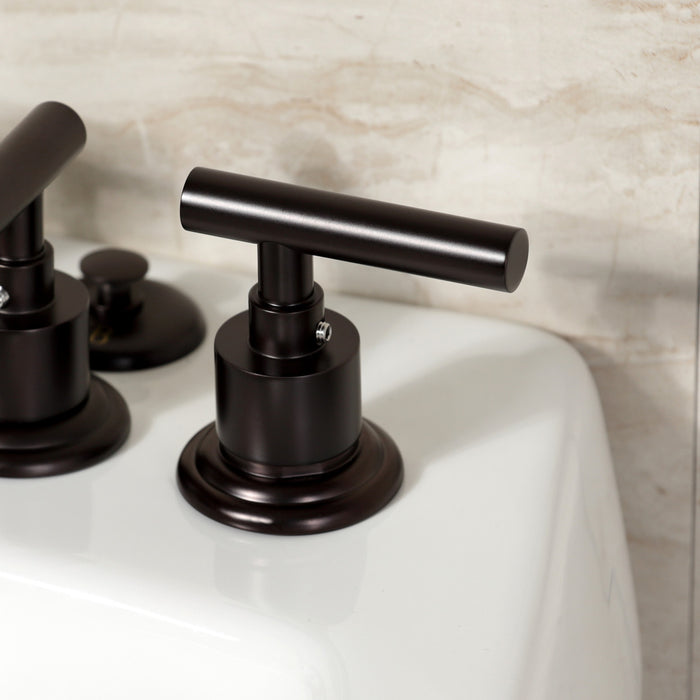Kingston Sona KB6325CML - Manhattan Three-Handle Deck Mount Vertical Spray Bidet Faucet with Brass Pop-Up, Oil Rubbed Bronze