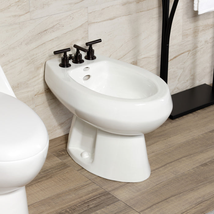 Kingston Sona KB6325CML - Manhattan Three-Handle Deck Mount Vertical Spray Bidet Faucet with Brass Pop-Up, Oil Rubbed Bronze