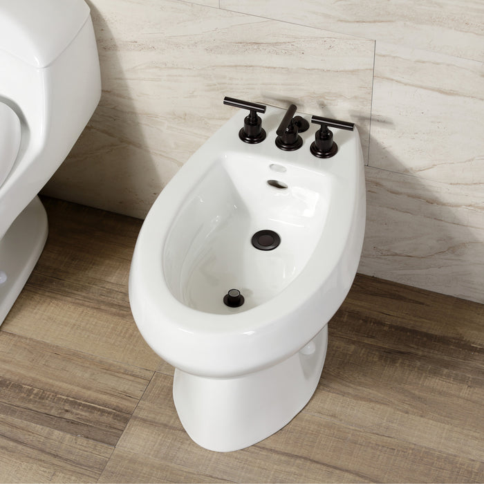 Kingston Sona KB6325CML - Manhattan Three-Handle Deck Mount Vertical Spray Bidet Faucet with Brass Pop-Up, Oil Rubbed Bronze