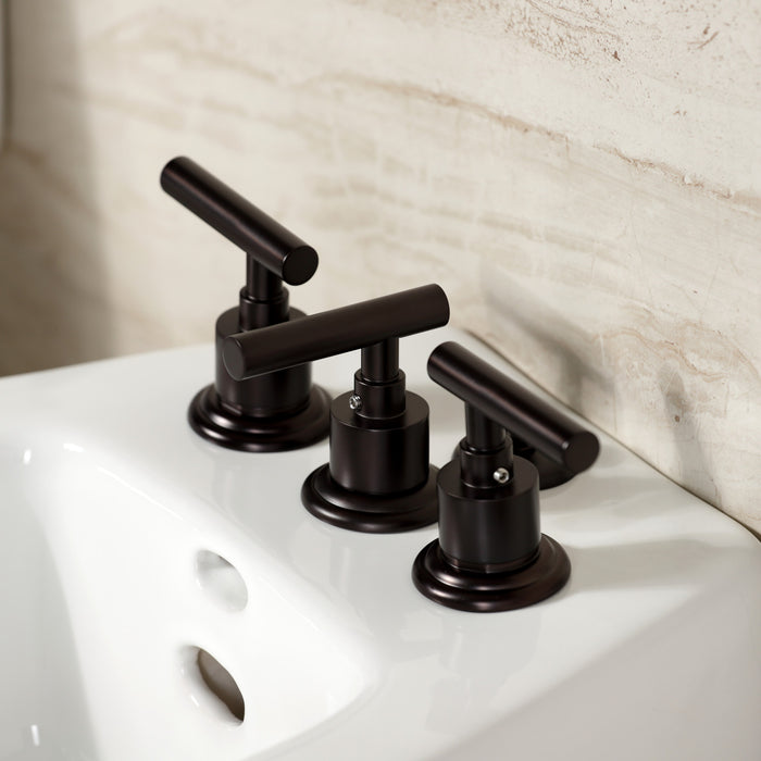 Kingston Sona KB6325CML - Manhattan Three-Handle Deck Mount Vertical Spray Bidet Faucet with Brass Pop-Up, Oil Rubbed Bronze