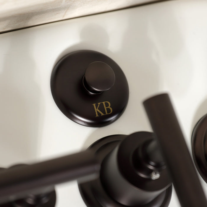 Kingston Sona KB6325CML - Manhattan Three-Handle Deck Mount Vertical Spray Bidet Faucet with Brass Pop-Up, Oil Rubbed Bronze