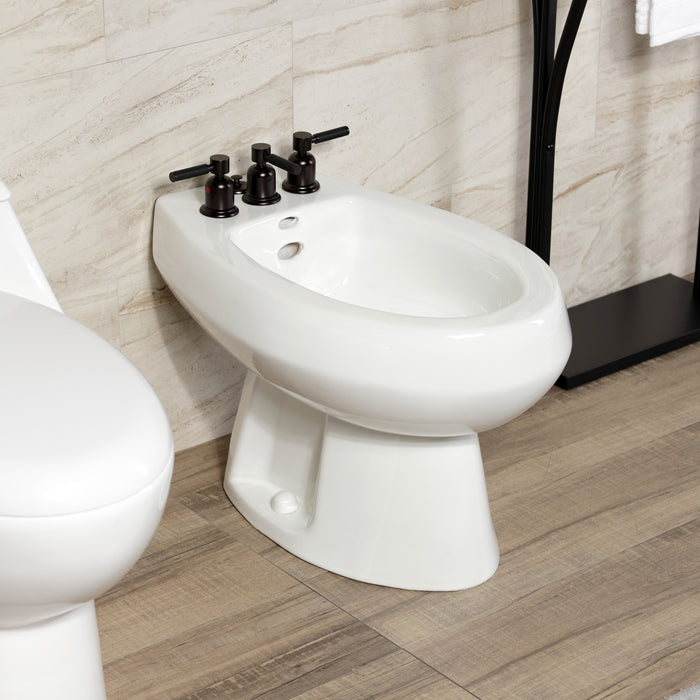 Kingston Sona KB6325DKL - Kaiser Three-Handle Deck Mount Vertical Spray Bidet Faucet with Brass Pop-Up, Oil Rubbed Bronze