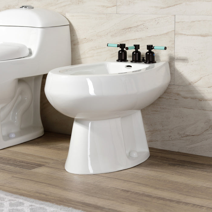 Kingston Sona KB6325DKL - Kaiser Three-Handle Deck Mount Vertical Spray Bidet Faucet with Brass Pop-Up, Oil Rubbed Bronze