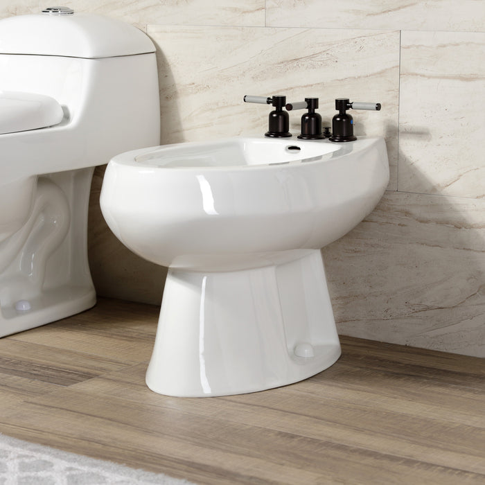 Kingston Sona KB6325DKL - Kaiser Three-Handle Deck Mount Vertical Spray Bidet Faucet with Brass Pop-Up, Oil Rubbed Bronze