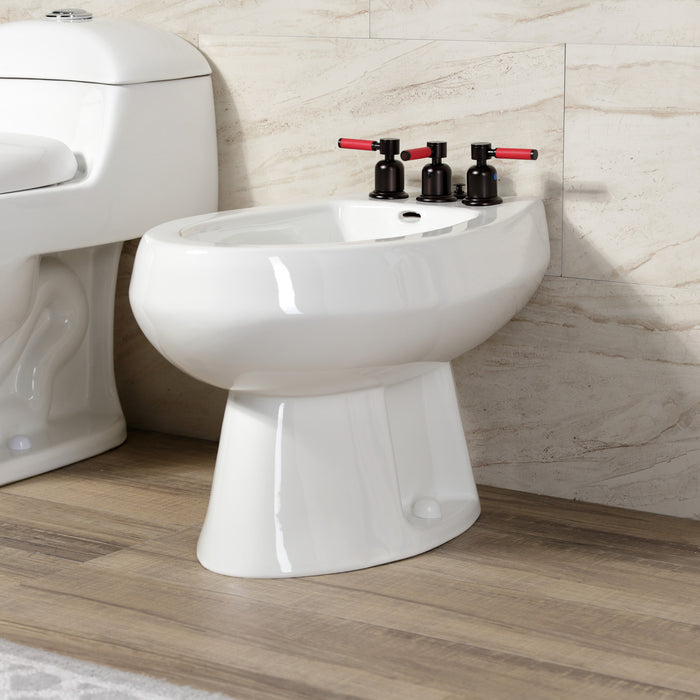 Kingston Sona KB6325DKL - Kaiser Three-Handle Deck Mount Vertical Spray Bidet Faucet with Brass Pop-Up, Oil Rubbed Bronze