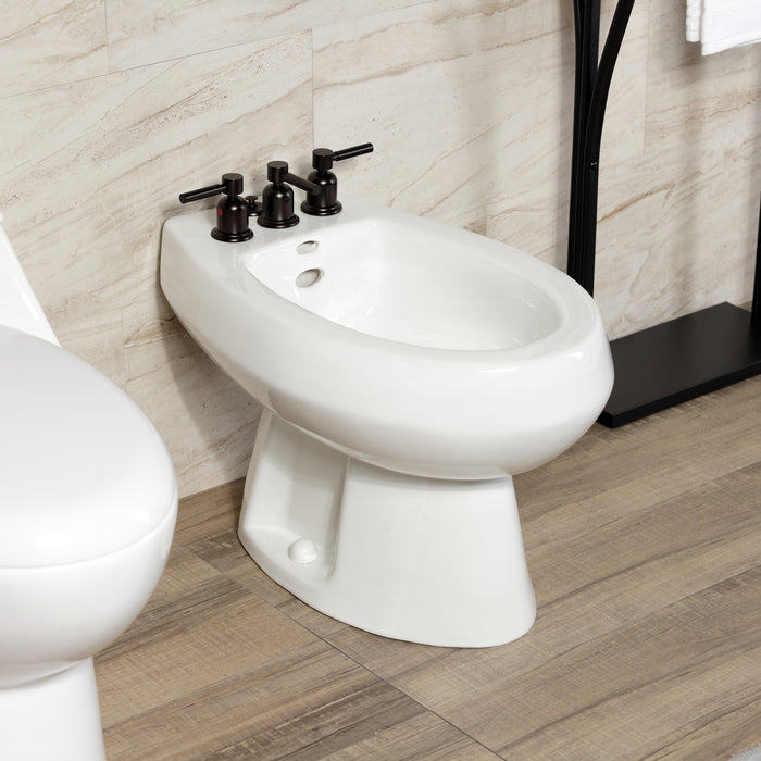 Kingston Sona KB6325DL - Concord Three-Handle Deck Mount Vertical Spray Bidet Faucet with Brass Pop-Up, Oil Rubbed Bronze