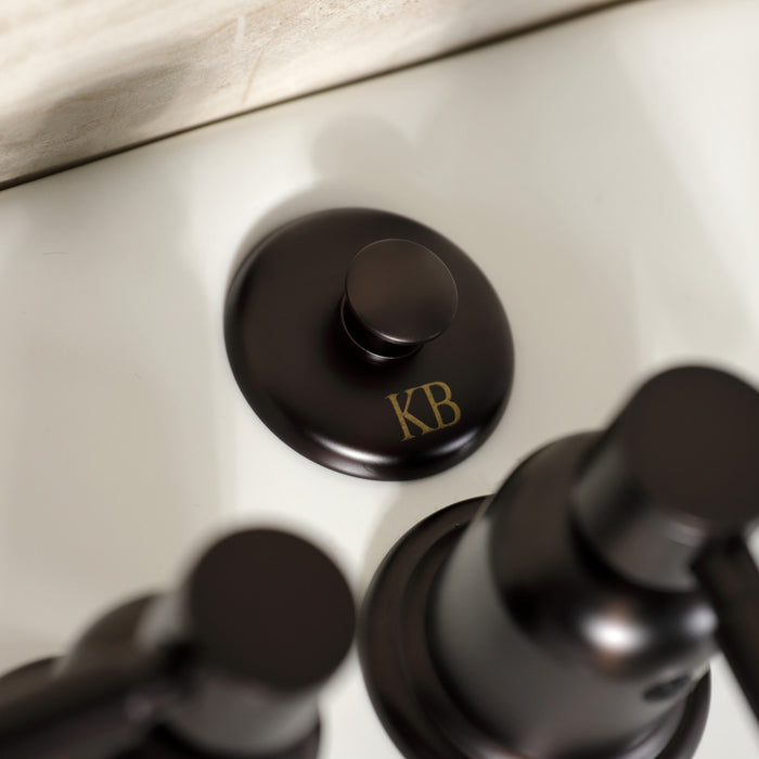 Kingston Sona KB6325DL - Concord Three-Handle Deck Mount Vertical Spray Bidet Faucet with Brass Pop-Up, Oil Rubbed Bronze