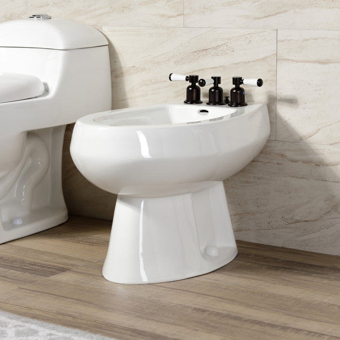 Kingston Tulare KB6325DPL - Paris Three-Handle Deck Mount Vertical Spray Bidet Faucet with Brass Pop-Up, Oil Rubbed Bronze