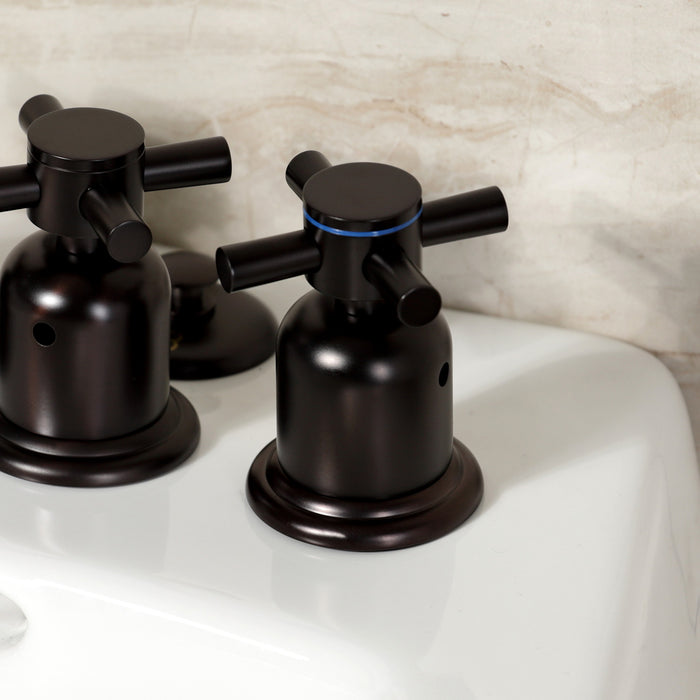 Kingston Sona KB6325DX - Concord Three-Handle Deck Mount Vertical Spray Bidet Faucet with Brass Pop-Up, Oil Rubbed Bronze