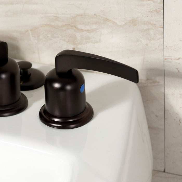 Centurion KB6325EFL Three-Handle Deck Mount Vertical Spray Bidet Faucet with Brass Pop-Up, Oil Rubbed Bronze