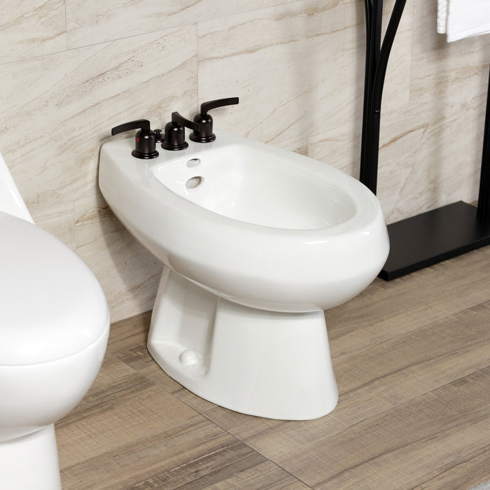 Centurion KB6325EFL Three-Handle Deck Mount Vertical Spray Bidet Faucet with Brass Pop-Up, Oil Rubbed Bronze