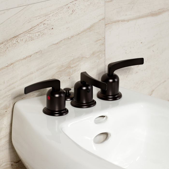 Centurion KB6325EFL Three-Handle Deck Mount Vertical Spray Bidet Faucet with Brass Pop-Up, Oil Rubbed Bronze