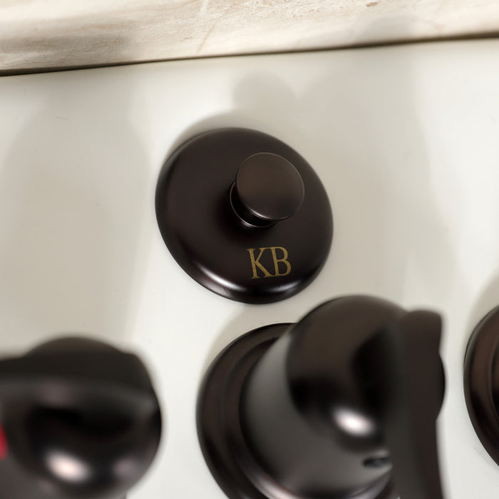 Centurion KB6325EFL Three-Handle Deck Mount Vertical Spray Bidet Faucet with Brass Pop-Up, Oil Rubbed Bronze