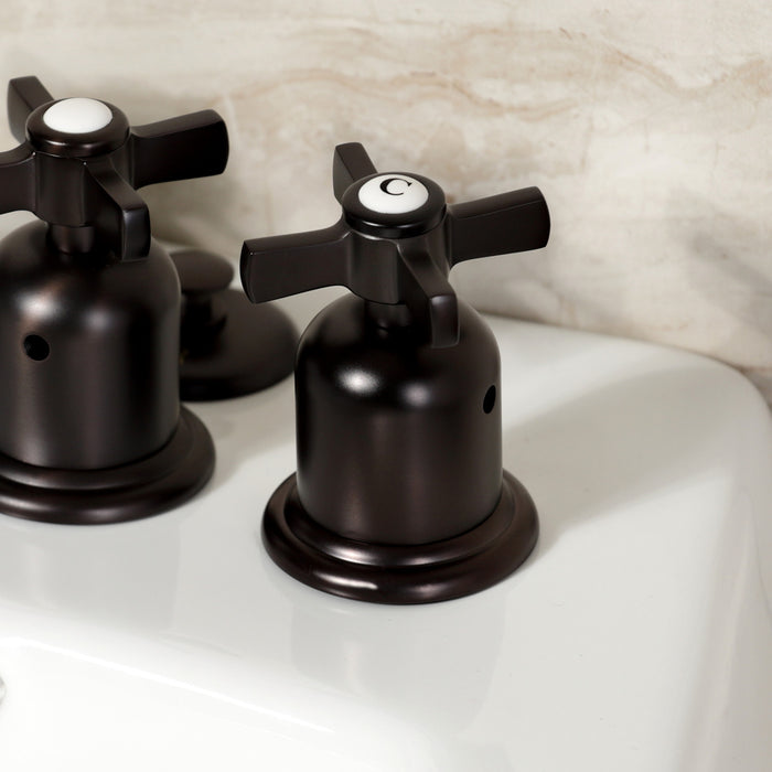 Kingston Tulare KB6325ZX - Millennium Three-Handle Deck Mount Vertical Spray Bidet Faucet with Brass Pop-Up, Oil Rubbed Bronze