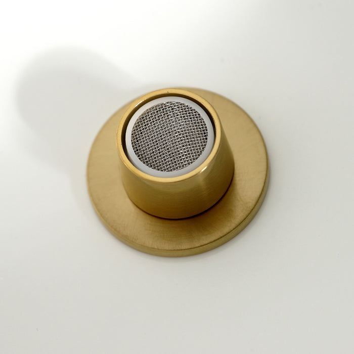 Kingston Sona KB6327DKL - Kaiser Three-Handle Deck Mount Vertical Spray Bidet Faucet with Brass Pop-Up, Brushed Brass