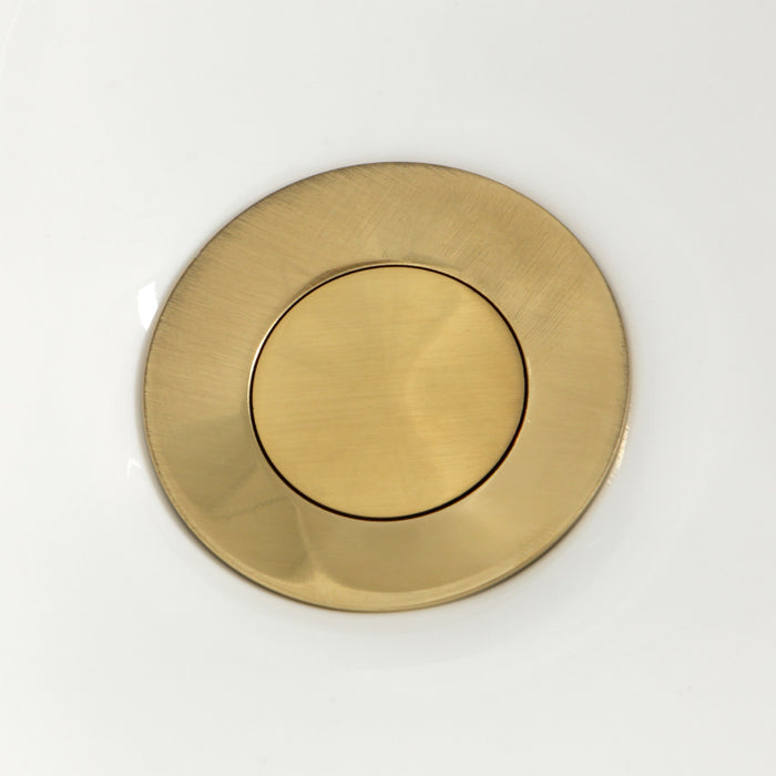 Kingston Sona KB6327KNL - Convergent Three-Handle Deck Mount Bidet Faucet with Knurled Handle and Brass Pop-Up, Brushed Brass