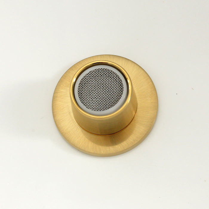 Kingston Sona KB6327KNL - Convergent Three-Handle Deck Mount Bidet Faucet with Knurled Handle and Brass Pop-Up, Brushed Brass