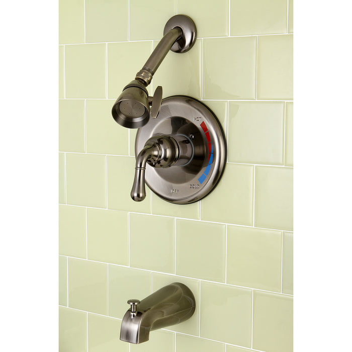 Kingston Tulare KB633 - Magellan Single-Handle Pressure Balanced Tub and Shower Faucet, Black Stainless