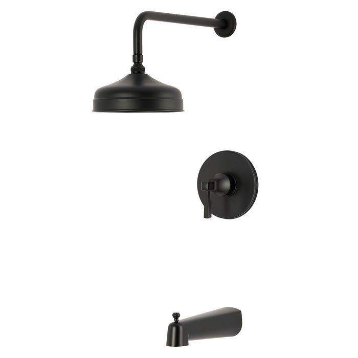 Kingston KB6330DQL Single-Handle Pressure Balanced Tub and Shower Faucet, Matte Black