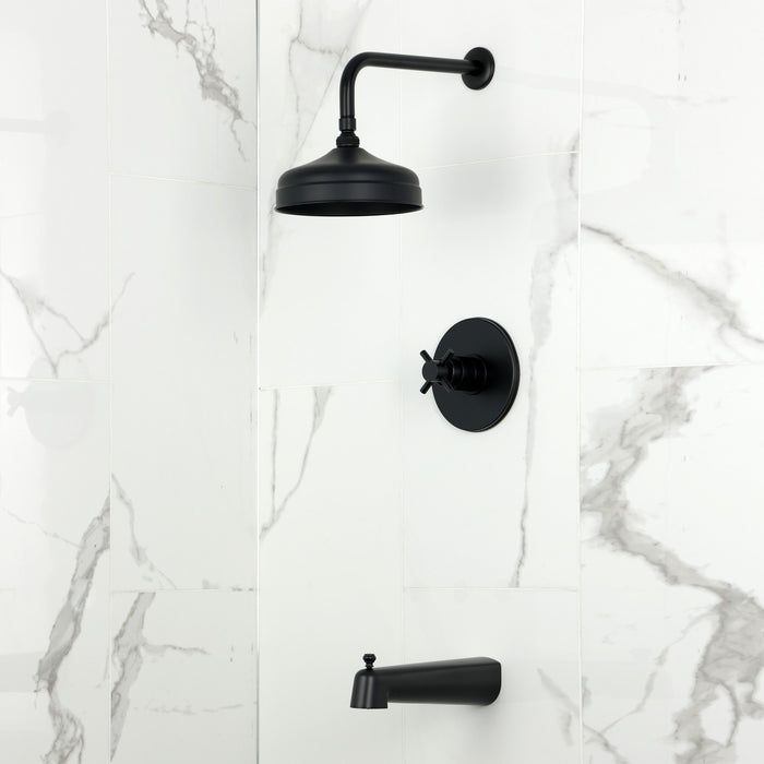 Kingston Sona KB6330DX - Concord Single-Handle Pressure Balanced Tub and Shower Faucet, Matte Black