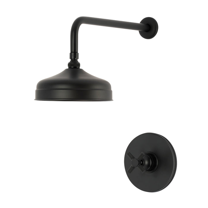 Kingston Convergent KB6330KNXSO Knurled Single-Handle Pressure Balanced Shower Faucet, Matte Black