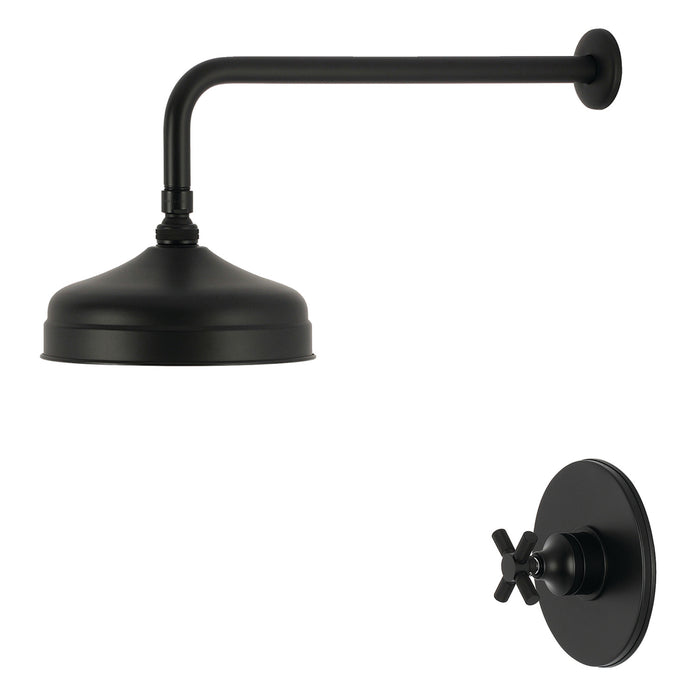 Kingston Convergent KB6330KNXSO Knurled Single-Handle Pressure Balanced Shower Faucet, Matte Black