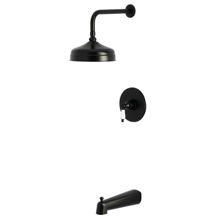 Kingston Tulare KB6330PL - Demure Single-Handle Pressure Balanced Tub and Shower Faucet, Matte Black