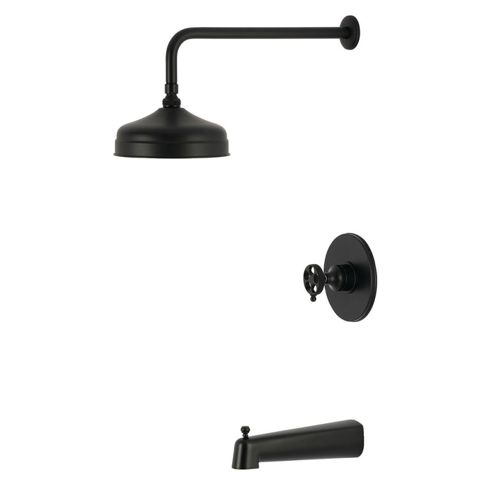 Kingston Webb KB6330RKX Single-Handle Pressure Balanced Tub and Shower Faucet, Matte Black